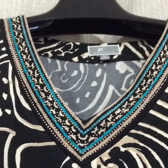 JM COLLECTION PAISLEY BLOUSE - Picture 4 of 8